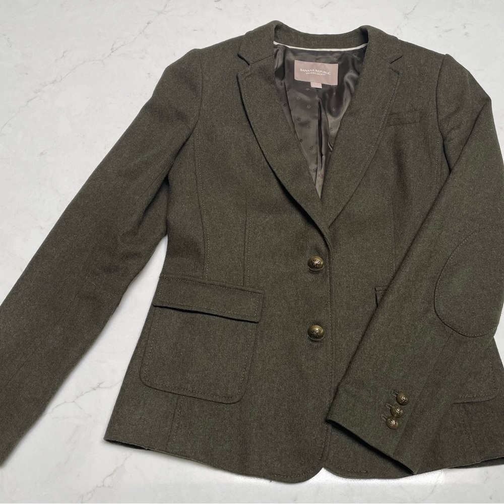 Banana Republic Green Wool Blazer